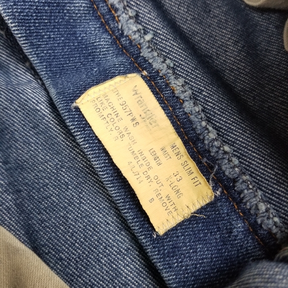 VTG 90's 80's Wrangler Slim Fit Flares Medium Wash - Picture 2 of 9
